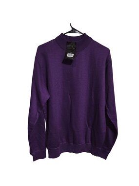 Marx & Dutch Collection Sweater Mens Size Large Purple Mock Neck Winter Fashion